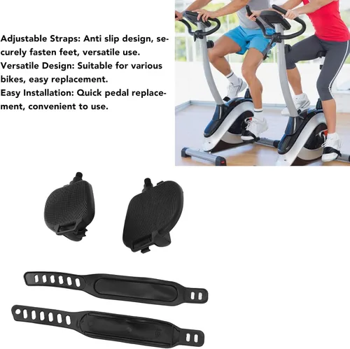 Miniatura 3 de Pedales de ejercicio con correas, 9/16 o 1/2, bicicleta de ciclismo giratoria, bicicleta de ejercicio interior, piezas de repuesto estacionarias