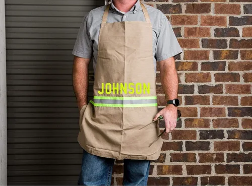Miniatura 2 de Fully Involved Stitching Delantal de cocina bronceado personalizado bombero