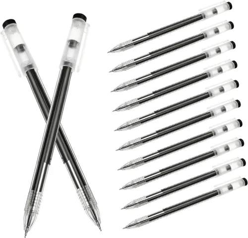 Miniatura 9 de NUOBESTY 12 bolígrafos de tinta de gel negra, punta de aguja fina, escritura suave para escuela y oficina, agarre cómodo, diseño ergonómico