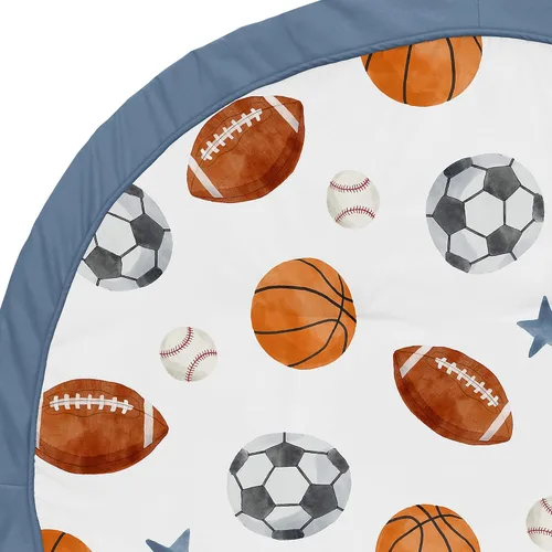 Miniatura 3 de Sweet Jojo Designs Tapete de juego deportivo para niño, tapete de juego para bebé, actividad de boca abajo, tapete de juego infantil para parque