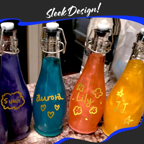Miniatura 7 de Nevlers Paquete de 12 botellas de vidrio con tapa abatible de lágrima de 17 onzas, botellas de vidrio con tapa hermética, cepillo, embudo, envoltura