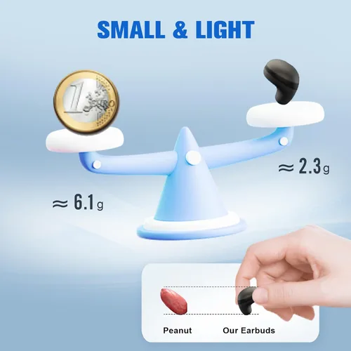 Miniatura 2 de Loluka Auriculares invisibles inalámbricos Bluetooth, discretos y pequeños ocultos con Bluetooth para el trabajo, auriculares inalámbricos