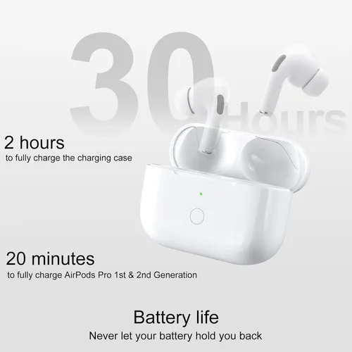 Miniatura 5 de Funda de carga inalámbrica de repuesto compatible con AirPod Pro de 1ª y 2ª generación con carga USB-C, funda de cargador Air Pods Pro 1 2 con botón