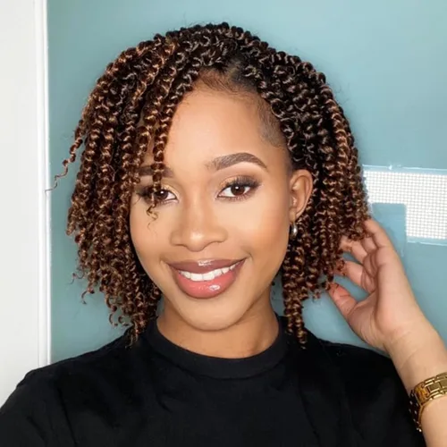 Miniatura 38 de Pelo de ganchillo Passion Twist de 10 pulgadas, 8 paquetes, cabello Passion Twist pre-trenzado, cabello de ganchillo Passion Twist para mujeres 1b