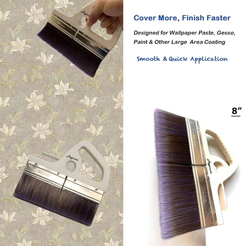 Miniatura 5 de Magimate Brocha de Pintura Grande, 8 Pulgadas, Brocha Ancha para Tinte para Pisos, Puertas, Pasta de Papel Tapiz y Terrazas, Filamento Sintético