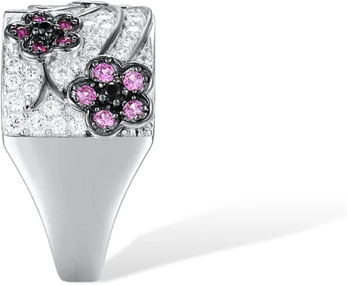 Miniatura 3 de Santuzza Anillo de plata de ley 925 con circonita cúbica y ramas de árbol para mujer