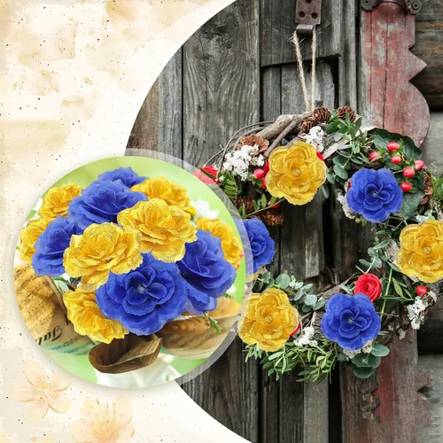Miniatura 5 de Yunlly 100 piezas de flores artificiales de seda falsa con tallo largo en ramo de rosas para boda, fiesta, decoración del hogar para bricolaje, baby