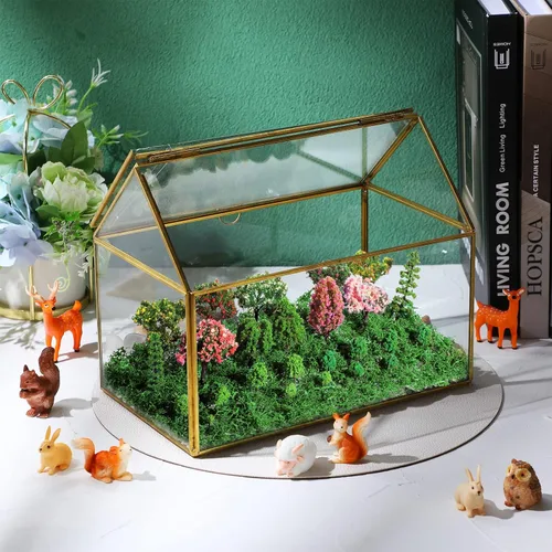 Miniatura 4 de Canlierr 28 árboles modelo diminutos con musgo verde sintético de 1.41 onzas, 0.79-3.15 pulgadas, árboles de diorama de hierba, mini árboles falsos