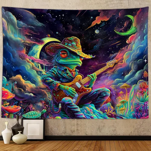 Miniatura 12 de Sanzugh Divertido tapiz alienígena de astronauta espacial para hombres y chicos, genial universo trippy planeta, tapices artísticos para colgar