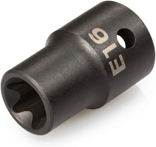 Miniatura 5 de TEKTON Juego de llaves de vaso de impacto con estrella externa de 1/2 pulgada con riel, 9 piezas (E10-E24) SID92100