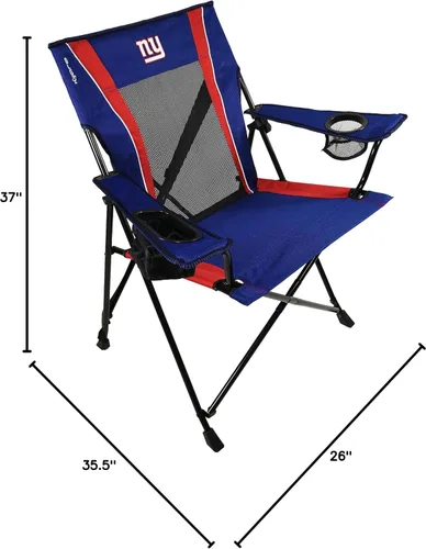 Miniatura 3 de Kijaro Dual Lock Pro, Silla plegable para fanáticos de deportes NFL, 26" L x 35.5" W x 37" H, New York Giants