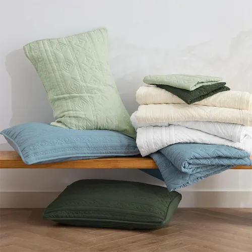 Miniatura 5 de Bedsure Boho Edredón Tamaño King - Colcha Ligera Tamaño King con Patrón Geométrico Cosido, Conjunto de Ropa de Cama Blanda de Estilo Granja Blanca
