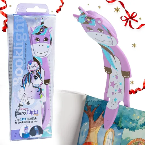 Flexilight Pal - Luz de lectura 2 en 1, marcapáginas, luz LED con clip, lámpara de lectura para niños y adultos, accesorios de libro de regalo para