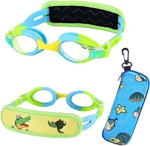 Gafas de natación para niños de 2 a 6 años, gafas para niños sin jalar el cabello, gafas para niños con banda para la cabeza acolchada 1pk Kids