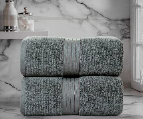 Miniatura 2 de Bliss Casa Paquete de 2 toallas de baño jumbo de algodón de gran tamaño de 35 x 70 pulgadas, ultrasuaves y altamente absorbentes, de secado rápido