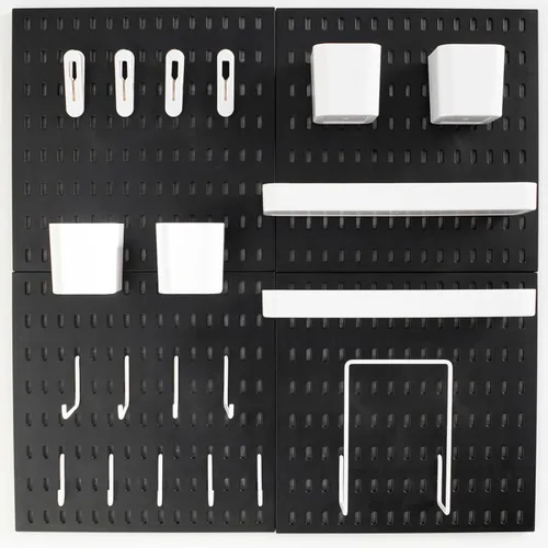 Miniatura 7 de Paquete de 8 Paneles de Tablero Perforado de Plástico de 22"x44" Tableros Organizadores Modulares Duraderos para Almacenamiento en Pared, Garaje