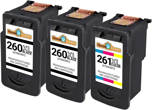 Miniatura 2 de Houseoftoners Cartucho de tinta remanufacturado para Canon Pg-260 y 261XL, repuesto de alto rendimiento para Canon 260 y 261XL PIXMA TS5320