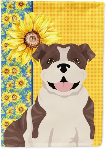 Miniatura 341 de Caroline's Treasures WDK5331CHF - Bandera de verano con diseño de girasoles rojos y blancos, manga grande, para porche, para colgar en la pared