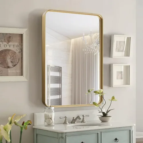 Miniatura 2 de NicBex Espejo de tocador de baño de 32 x 22 pulgadas, espejo de pared con marco de aleación para tocador de baño, dormitorio, pasillo y decoración