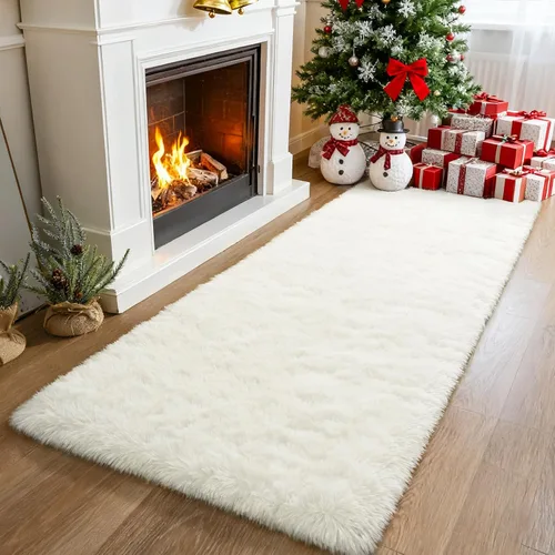Miniatura 138 de Merelax Alfombra Moderna Suave y Esponjosa Shaggy para Dormitorio Sala de Estar Decoración de Sillas Pequeñas Alfombras Tapetes para Pies Piso, Verde