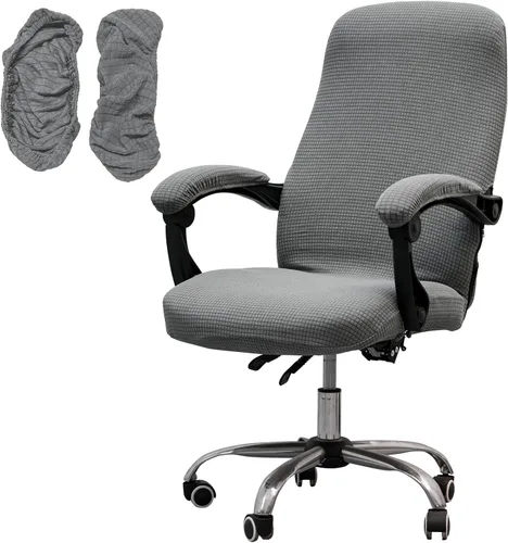 Miniatura 16 de Melaluxe Funda para silla de oficina con fundas para reposabrazos, funda elástica universal para silla de escritorio, fundas para silla