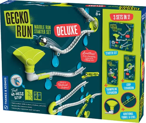 Miniatura 11 de Gecko Run Marble Run - Juego de iniciación por Thames & Kosmos, ganador del juguete del año - Pista de Canicas Vertical de 63 Piezas, pistas