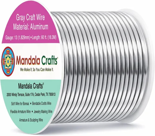 Miniatura 77 de Mandala Crafts - Alambre de aluminio anodizado de 8 calibre para hacer joyas - 9.75 m de alambre flexible negro colorido - Flexible para bonsái