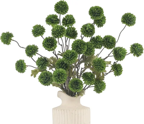 Miniatura 31 de DuHouse 6 piezas de flores artificiales de seda falsa pompón, mini rosa falsa pequeña con tallos para ramos de bodas, centros de mesa, jarrones, Café