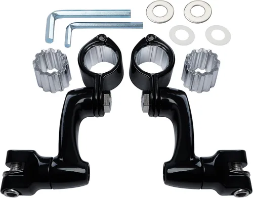 Miniatura 3 de TCT-MOTORPARTS Soportes de clavijas de pie de barra de carretera negro para Harley Touring 22/25/32/1.378 in
