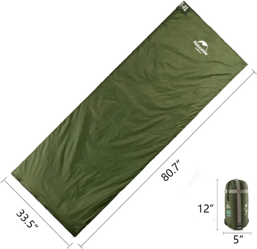 Miniatura 6 de Naturehike Saco de dormir ligero y compacto, sobre de 59 ℉/32 ℉, ultraligero para mochilero, portátil, impermeable, con saco de compresión para frío
