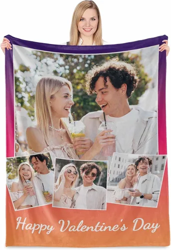 Miniatura 15 de Regalos de novia para San Valentín, collages de fotos personalizados en mantas, regalos de cumpleaños para mamá, novia, esposa, manta suave