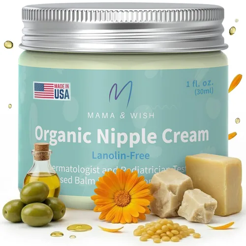 Miniatura 10 de Mama & Wish® Crema orgánica para pezones segura para la lactancia materna, bálsamo para pezones para lactancia materna, sin lanolina, esenciales
