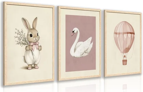 Miniatura 8 de kilamino Arte de pared de bosque neutral con animales salvajes, lindo póster de oso y zorro para guardería, impresiones de póster de aventura