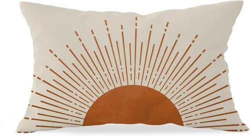 Miniatura 10 de OGILRE Funda de Almohada Suave Bohemia Negra con Rayos de Sol Amanecer Sunshine Atardecer Abstracto Moderno Decoraciones para Hogar Dormitorio