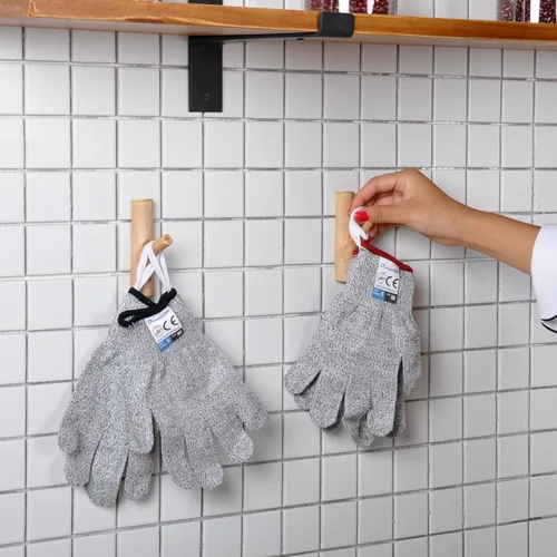 Miniatura 8 de Dowellife Guantes resistentes a los cortes, protección de nivel 5 de grado alimenticio, guantes de seguridad para cortes de cocina para pelar