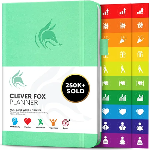 Miniatura 10 de Clever Fox Planificador – Planificador semanal y mensual sin fecha para productividad, gestión del tiempo y objetivos – Diario organizador – A5