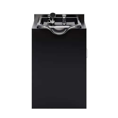 Miniatura 8 de OmySalon Cuenco de champú con gabinete, estación húmeda de salón con pulverizador, gabinete de champú, fregadero portátil para lavado de cabello