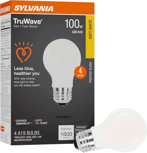 Miniatura 14 de LEDVANCE Sylvania - Bombilla LED TruWave Natural Series A19, equivalente a 75 W, eficiente 11 W, 1100 lúmenes, base media, regulable, esmerilada
