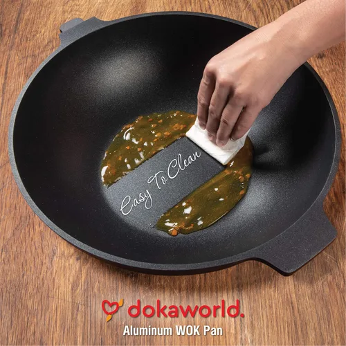 Miniatura 8 de Wok antiadherente de aluminio de 12 pulgadas, compatible con inducción, ligero