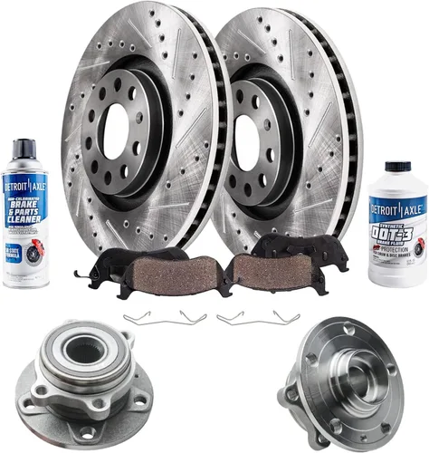 Miniatura 48 de Detroit Axle - 4 rotores de freno para Chevrolet Cruze Volt Orlando Verano, rotores de freno de disco perforados y ranurados de repuesto : rotor