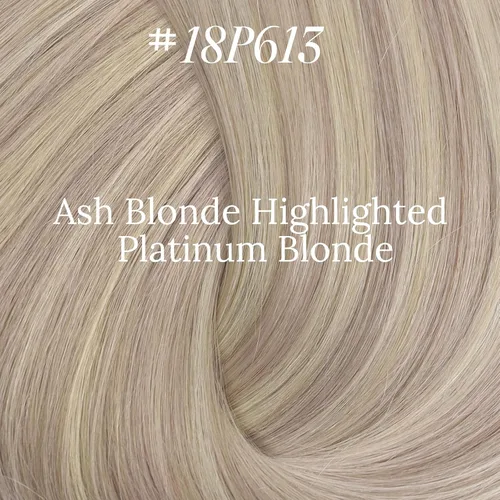 Miniatura 9 de Fshine - Extensiones de cabello con hilo invisible de 12 pulgadas, color rubio ceniza con reflejos de rubio decolorado, pieza de cabello humano real