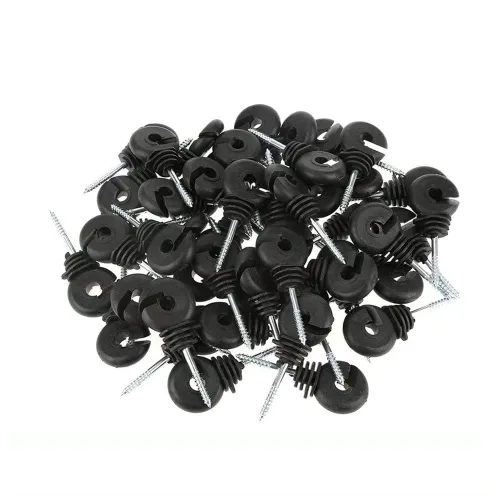 Miniatura 3 de 100 piezas aislador eléctrico negro para cerca, aislador de rosca, poste de madera, aislador de poste de madera y 1 herramienta de enchufe aislador