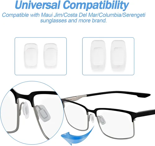 Miniatura 7 de 5 pares de almohadillas de nariz de repuesto deslizantes para la nariz, piezas cuadradas de silicona para la nariz, protectores para lentes, lentes
