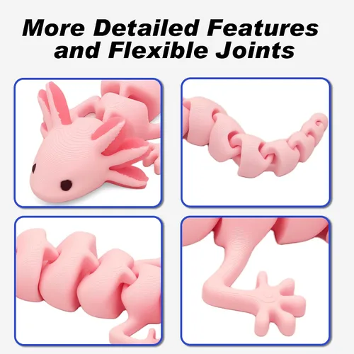 Miniatura 46 de Yipintang Criaturas Impresas en 3D Animales Flexibles - Juego de Animales Fidget de 7 Pulgadas para Decoración de Estantes (Pareja de León Adulto)