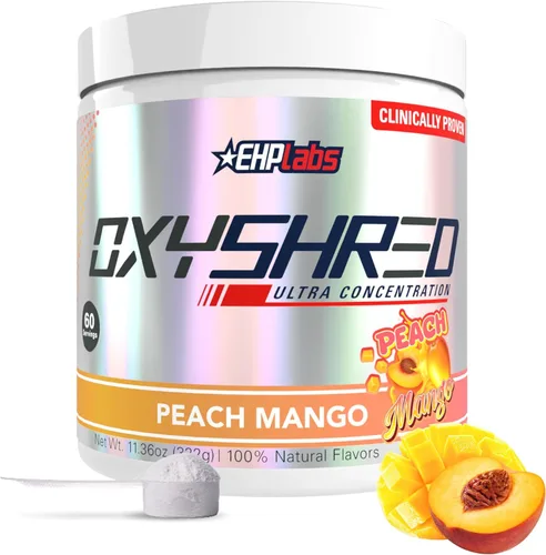 Miniatura 13 de EHP Labs OxyShred Polvo de Pre Entrenamiento - Polvo de preentrenamiento con L glutamina y acetil L carnitina, bebida de refuerzo de energía