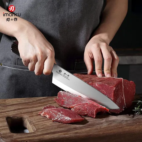 Miniatura 8 de imarku Cuchillo de chef profesional japonés de 8 pulgadas, cuchillo de pelar de acero inoxidable de alto carbono, mango ergonómico, afilado, borde