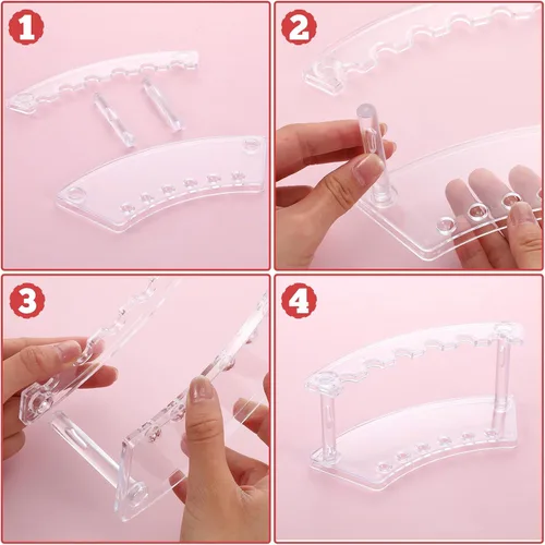 Miniatura 4 de 12 soportes de exhibición de acrílico para bolígrafos, organizador transparente de 6 ranuras para brochas de maquillaje, bolígrafos de cejas