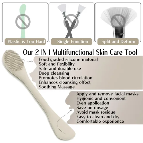 Miniatura 2 de Aplicador de cepillo de máscara facial, cepillos de máscara para limpieza facial y exfoliación, herramienta aplicadora de máscara de arcilla facial