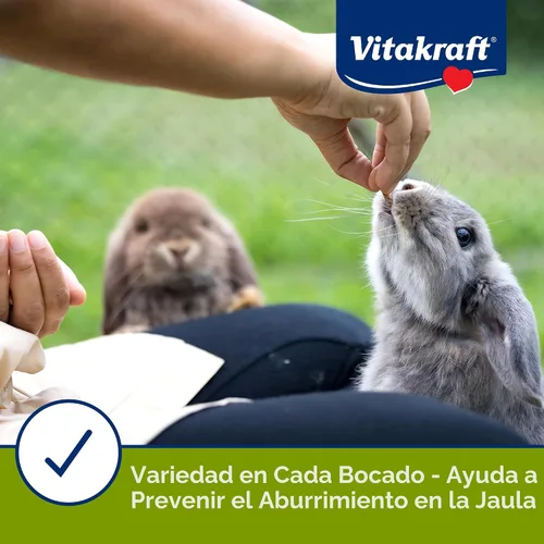 Miniatura 7 de Vitakraft Menu Premium Comida para Conejos - Mezcla de pellets de alfalfa - Fortificado con vitaminas y minerales, zanahorias, verduras, granos