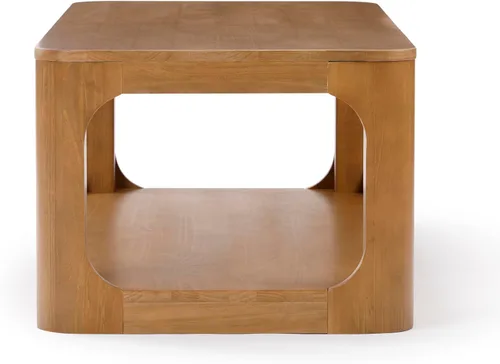 Miniatura 4 de Plank+Beam Forma - Mesa de centro moderna de 54 pulgadas con estante, mesa central contemporánea con espacio de almacenamiento, mesa de té Nuez